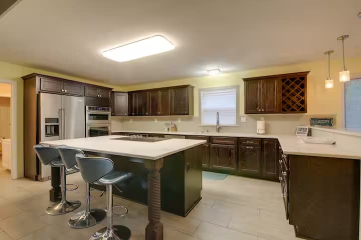 Kitchen island at The Lakehouse